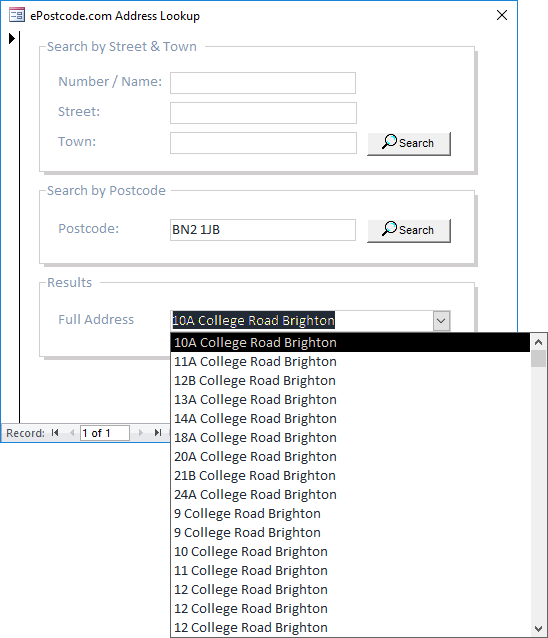 Postcode / Address Lookup solution Postcode / Address Lookup solution