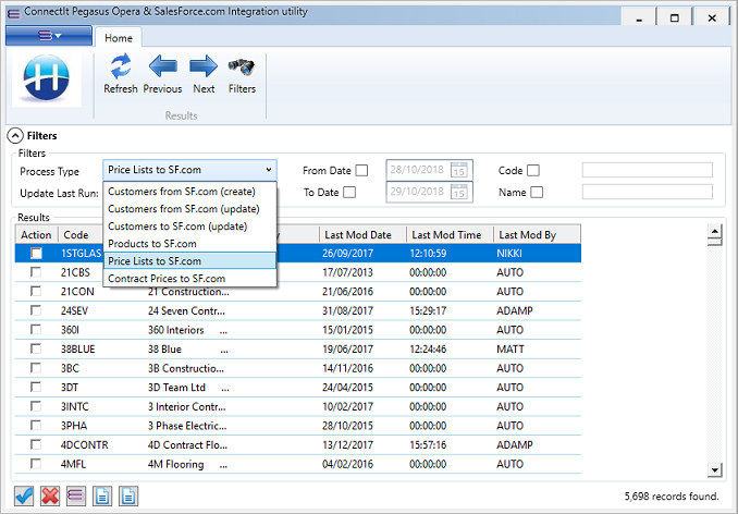 Pegasus Opera / SalesForce.com integration Pegasus Opera / SalesForce.com integration