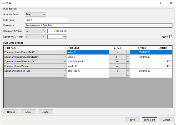 QuoteWerks Approvals Example Rule QuoteWerks Approvals Example Rule
