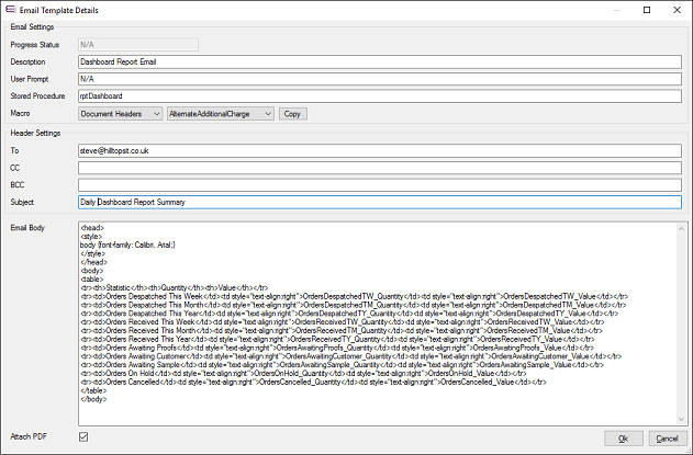 QuoteWerks Email utility KPI report QuoteWerks Email utility KPI report