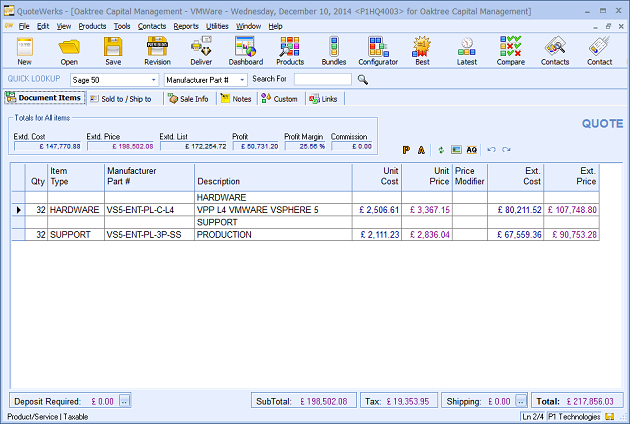 QuoteWerks Price Uplift & Drop utility (after) QuoteWerks Price Uplift & Drop utility (after)