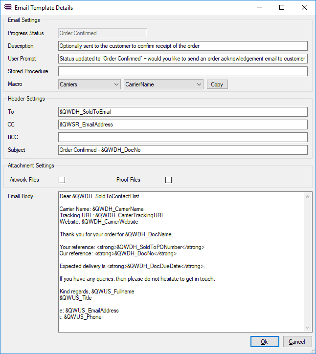 QuoteWerks Supplier Order Tracking utility email QuoteWerks Supplier Order Tracking utility email