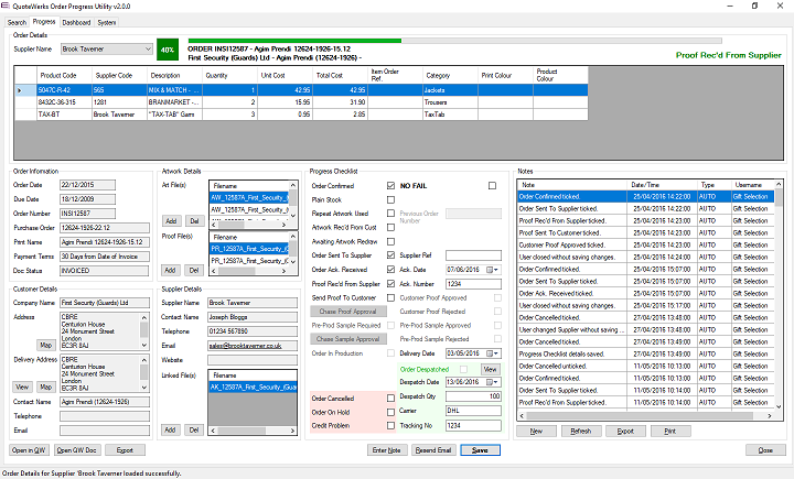 QuoteWerks Supplier Order Tracking utility QuoteWerks Supplier Order Tracking utility